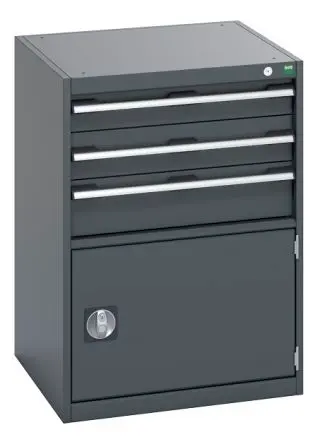Produktfoto 1 von Bott Schrank Typ Schrank Freistehend 1 Tür/en 1 Regal/e 3 Schublade/n 900 mm 650mm Abschließbar 650 mm Stahl