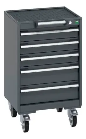 Produktfoto 1 von Bott Stahl Rollenschrank 5 Schubladen mit Rädern, 885 mm x 525mm x 525 mm