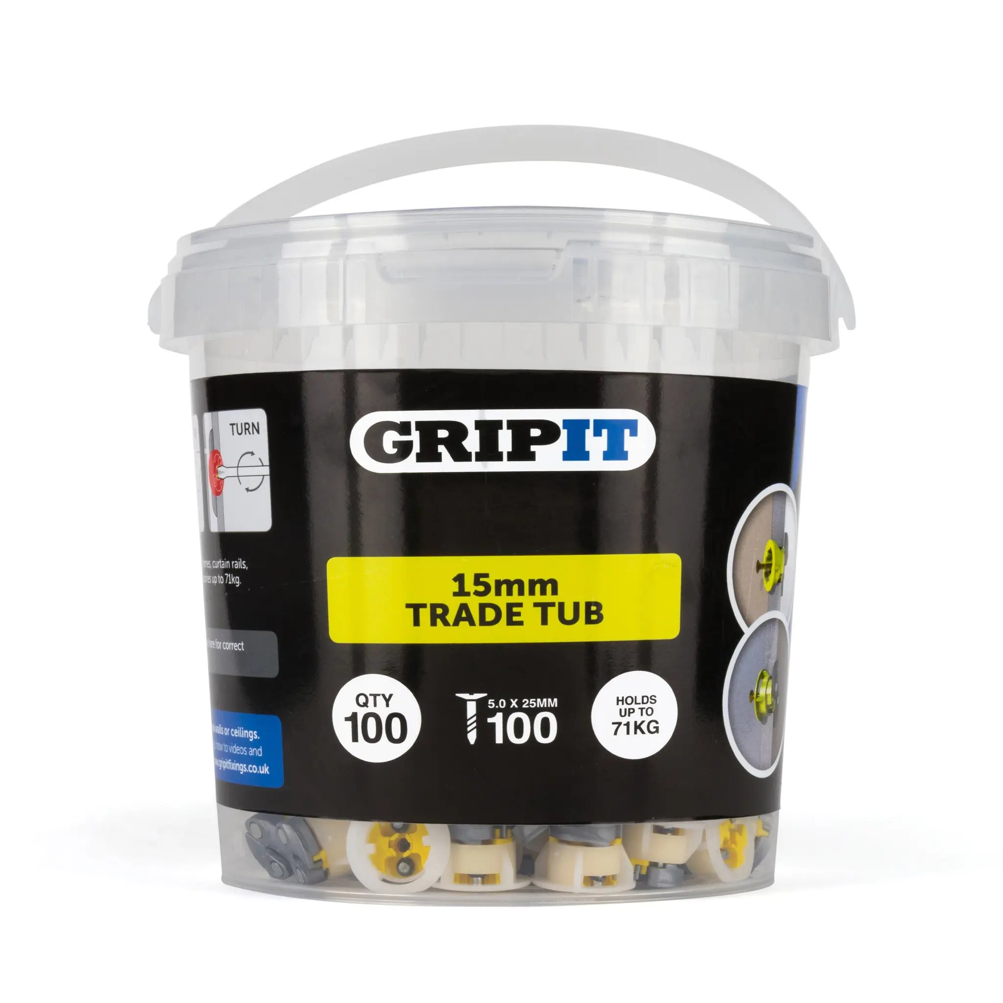 Produktfoto 1 von Gripit Gipskarton-Dübel Typ Gipskarton-Dübel, Ø 15 mm L. 140 mm Gelb Kunststoff, Stahl