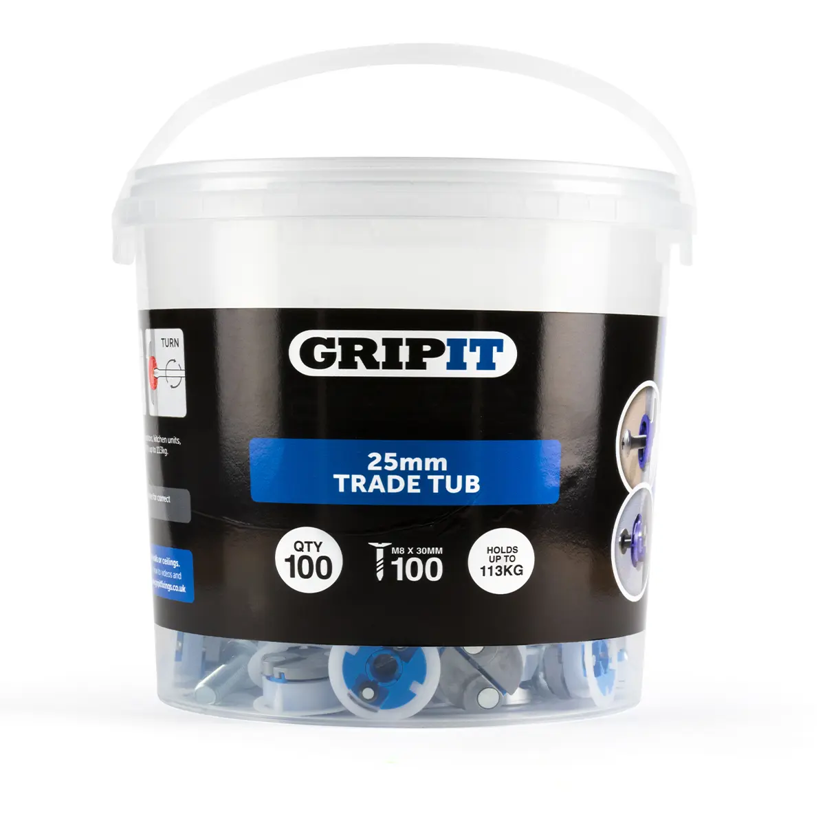 Produktfoto 1 von Gripit Gipskarton-Dübel Typ Gipskarton-Dübel, Ø 25 mm L. 170 mm Blau Kunststoff, Stahl