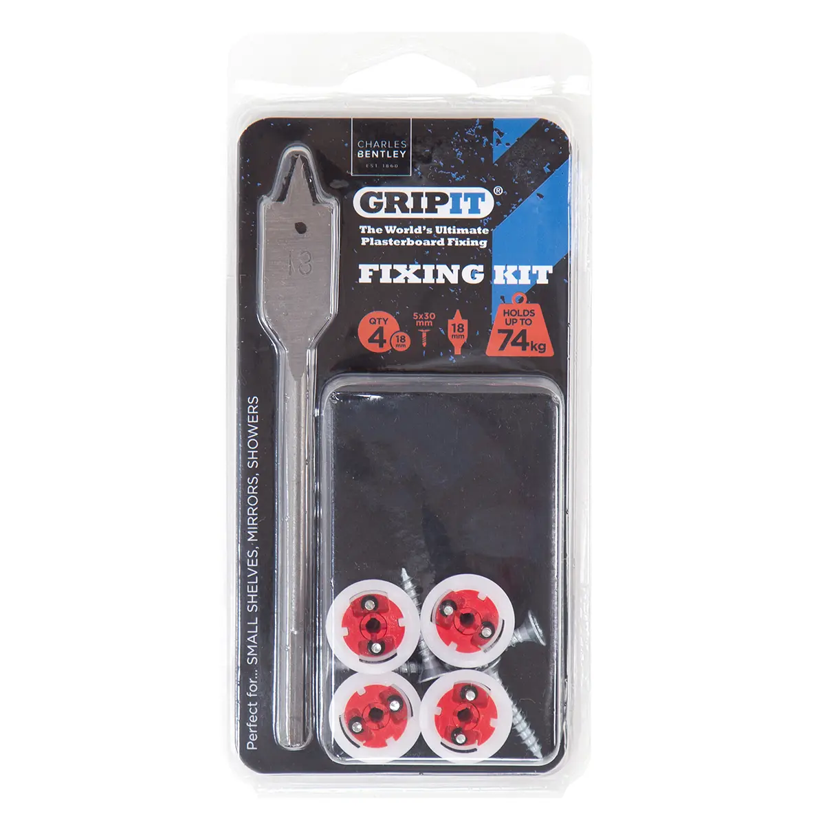 Produktfoto 1 von Gripit Gipskarton-Dübel Typ Gipskarton-Dübel, Ø 18 mm L. 30 mm Rot Edelstahl