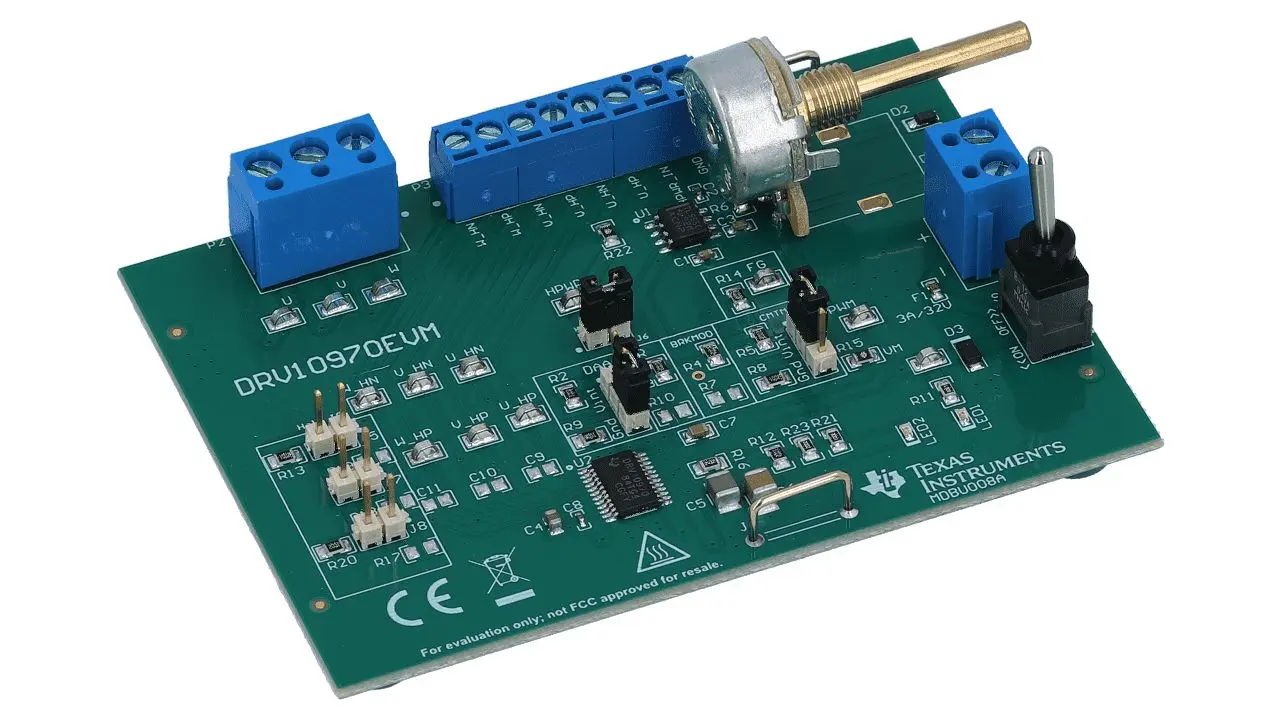 Produktfoto 1 von Texas Instruments DRV10970 Entwicklungswerkzeug für Motoren und Robotik, Entwicklungskit für Bewegungsmotoren