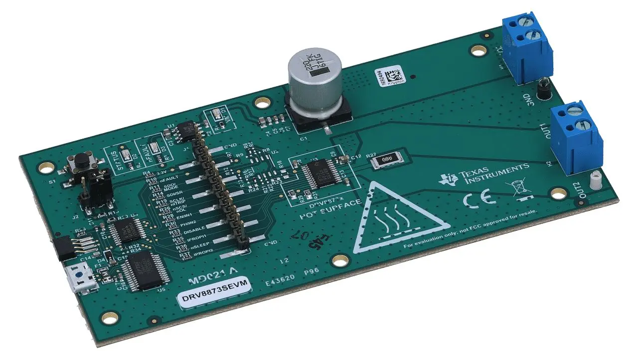 Produktfoto 1 von Texas Instruments DRV8873 Entwicklungsbausatz Spannungsregler, Entwicklungskit für Stromversorgungs-ICs Motortreiber,