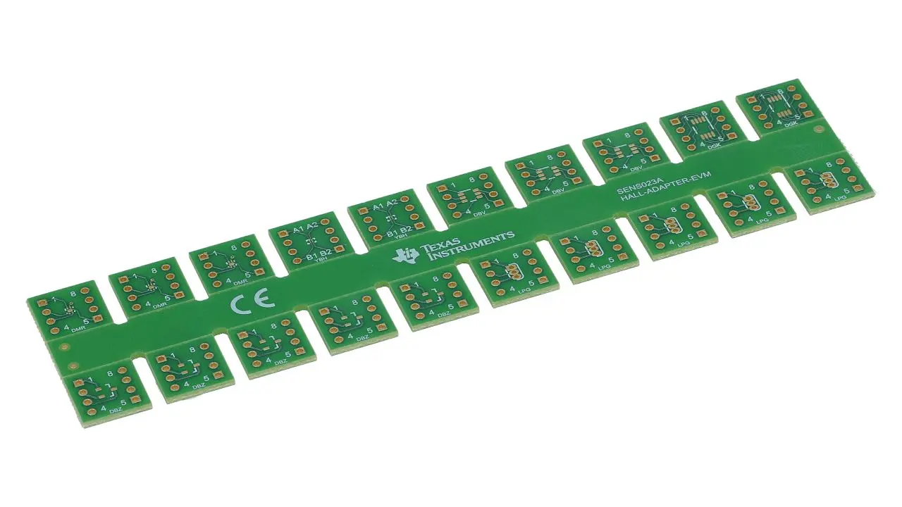 Produktfoto 1 von Texas Instruments HALL-ADAPTER-EVM Hall-Effekt-Sensor-Entwicklungskit, Evaluierungsplatine Entwicklungstool Sensor,