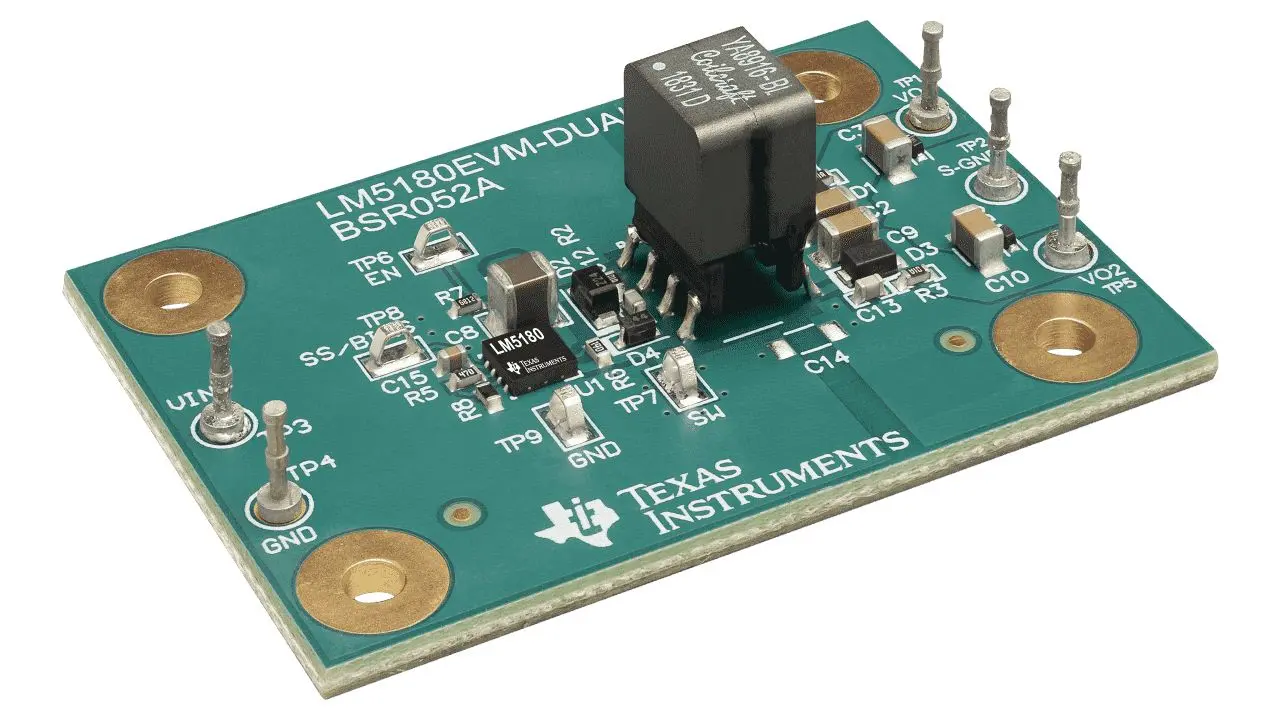 Produktfoto 1 von Texas Instruments LM5180 Evaluierungsplatine, Breitband-PSR-Flyback-Wandler-Evaluierungsmodul Sperrwandler-Konverter,