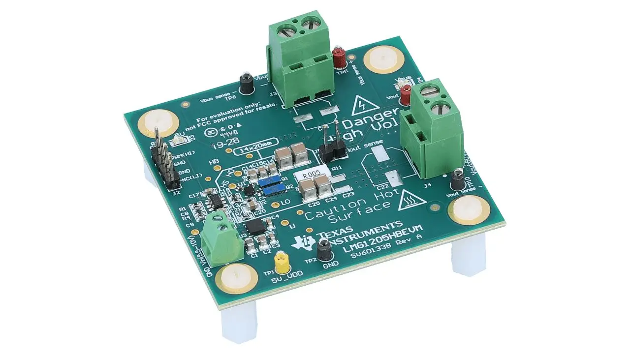 Produktfoto 1 von Texas Instruments LMG1205 Evaluierungsplatine, GaN-Endstufen-Evaluierungsmodul Halbbrücken-Treiber, für LMG1205