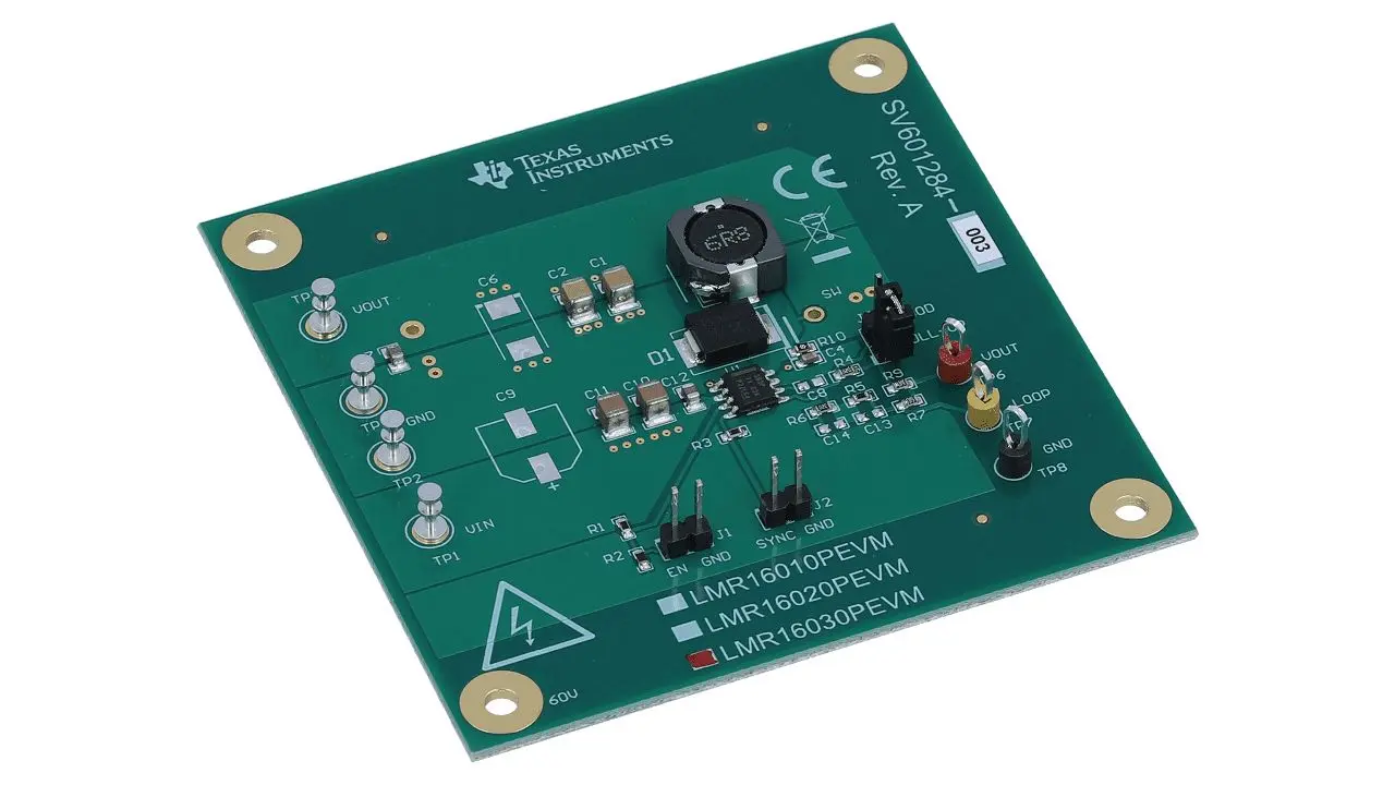 Produktfoto 1 von Texas Instruments LMR16030 Simple Switcher Evaluierungsplatine, Wide Vin Step-Down Converter Evaluierungsmodul