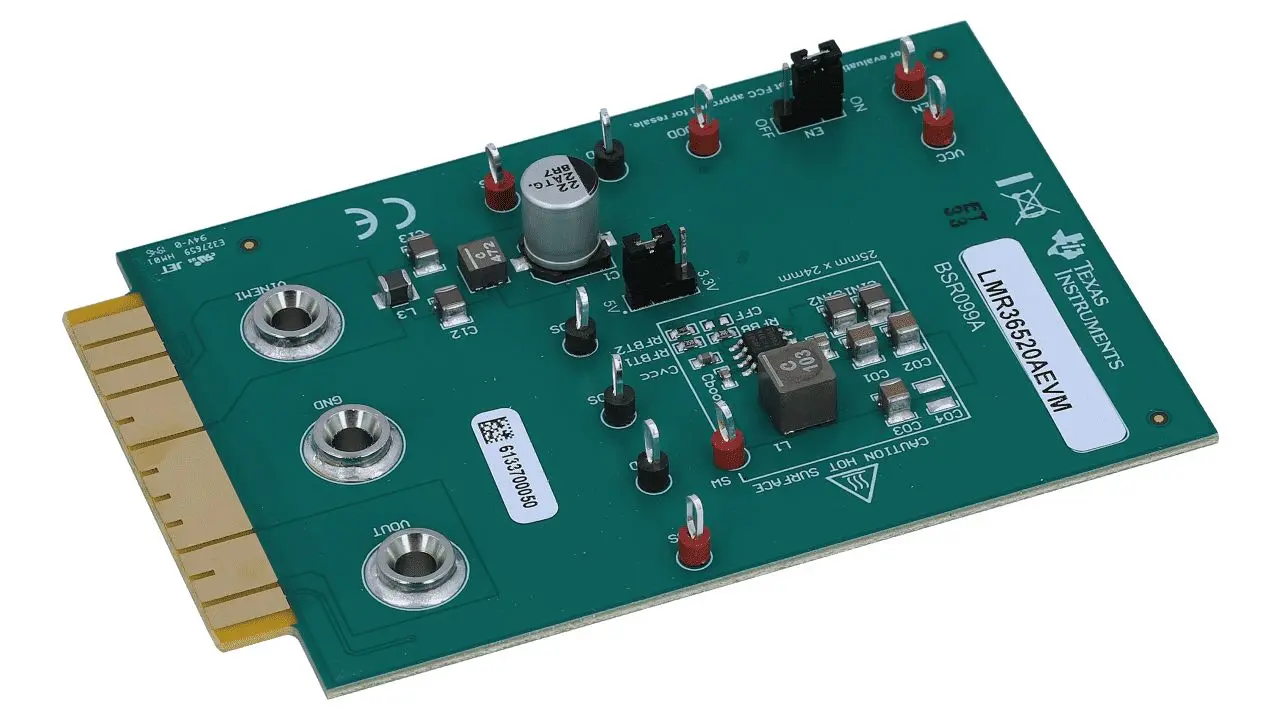 Produktfoto 1 von Texas Instruments LMR36520 Evaluierungsplatine, Evaluierungsmodul für synchronen Abwärtswandler Synchroner