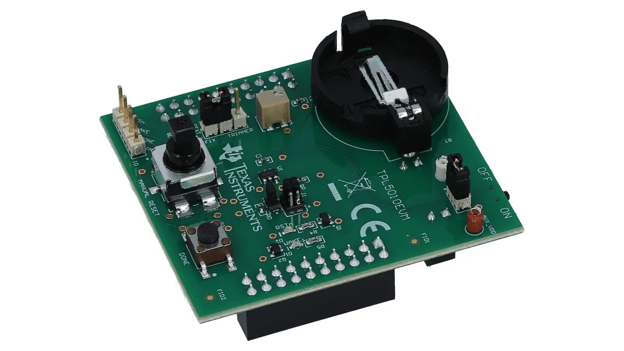 Produktfoto 1 von Texas Instruments Entwicklungskit Uhr und Timer, Systemzeitgeber, TPL5010, Evaluierungsplatine TPL5010,