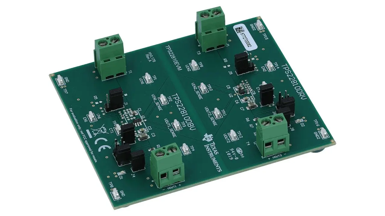 Produktfoto 1 von Texas Instruments TPS22810 Evaluierungsplatine, Belastungsschalter-Evaluierungsmodul Energieverwaltung, für TPS22810