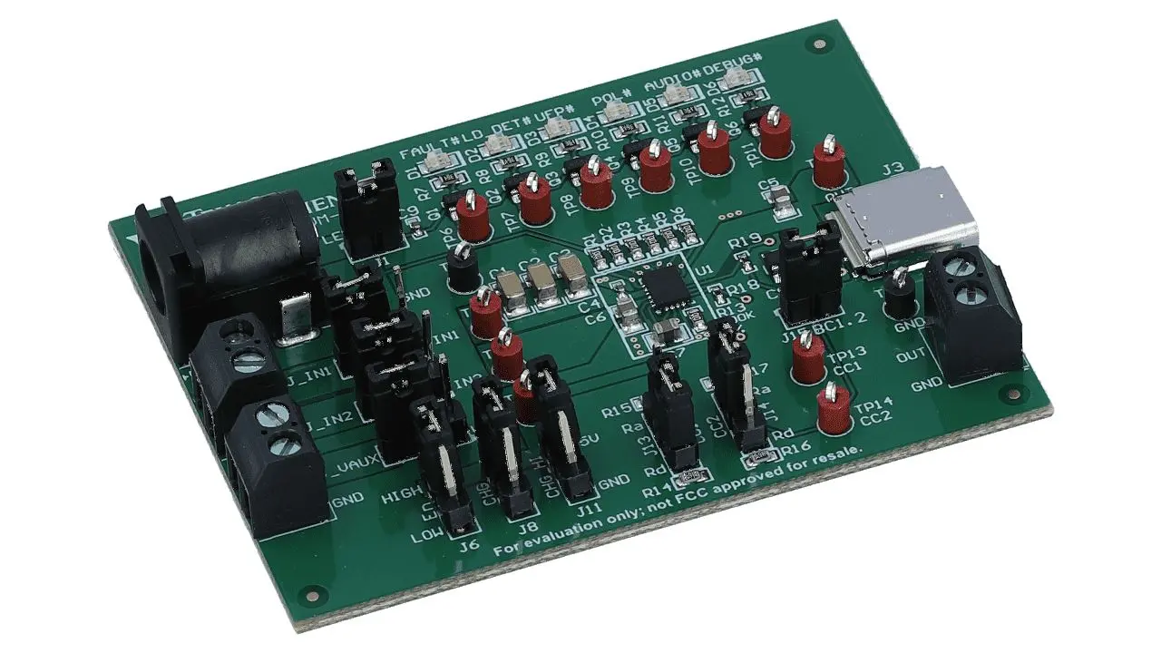 Produktfoto 1 von Texas Instruments Entwicklungskit für TPS25810, Evaluationsboard, USB-Power-Entwicklungskit Evaluierungsmodul