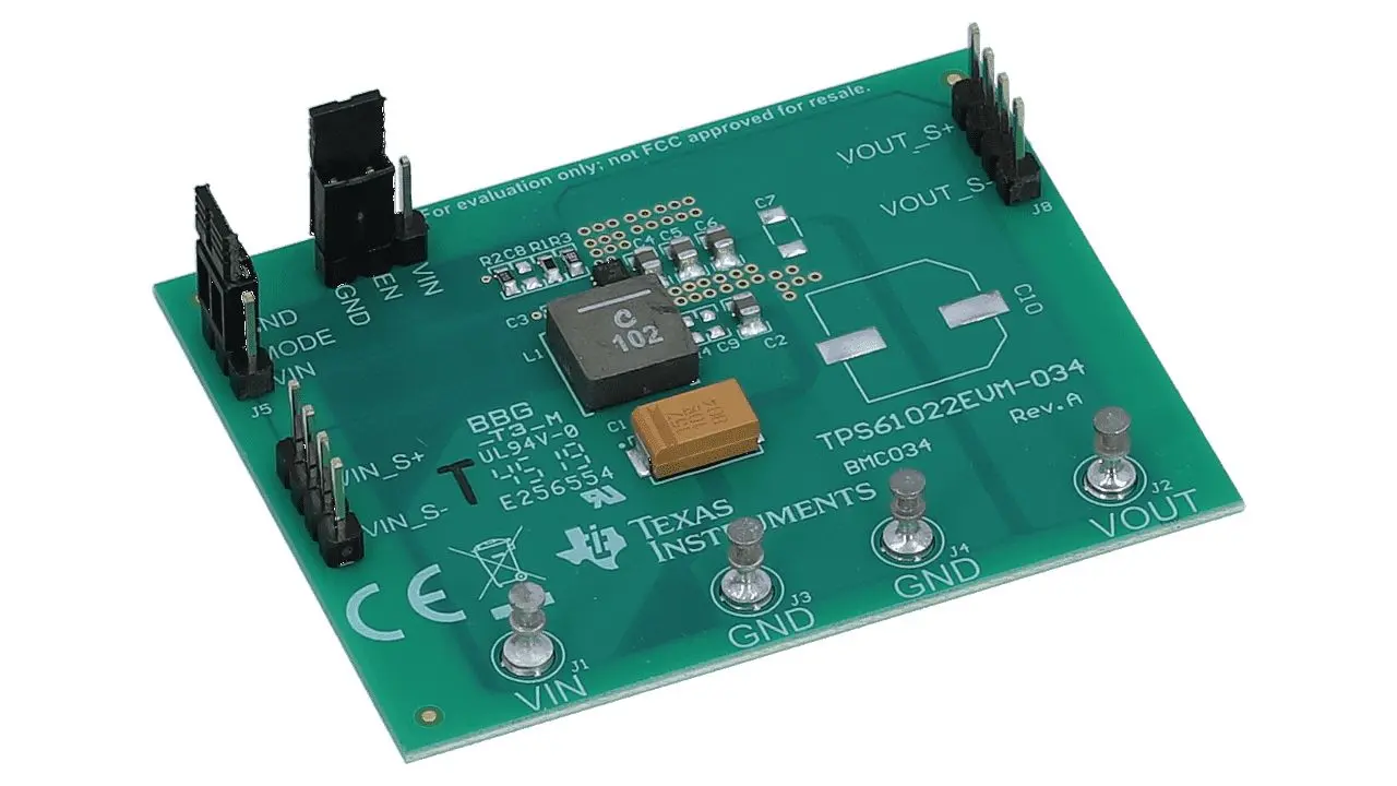 Produktfoto 1 von Texas Instruments TPS61022 Evaluierungsplatine, Evaluierungsmodul Energieverwaltung, für TPS61022