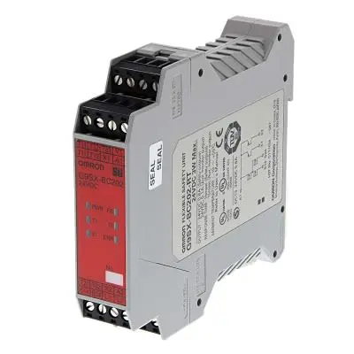 Produktfoto 1 von Omron G9SX Sicherheitsrelais 24V dc, 2 Sicherheitskontakte, 2 Hilfsschalter, Manuell EN ISO 13849-1, IEC/EN 61508 SIL