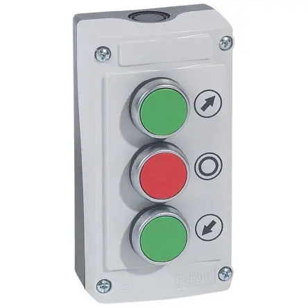 Produktfoto 1 von Legrand Drucktaste-Steuerstation 1 Schließer/1 Öffner Rot, Grün Kunststoff, IP66, 3