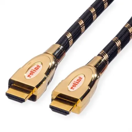 Produktfoto 1 von Roline ROLINE GOLD HDMI 2.0 HDMI-Kabel A HDMI Stecker B HDMI Stecker, 1.5 m, Gold, Schwarz