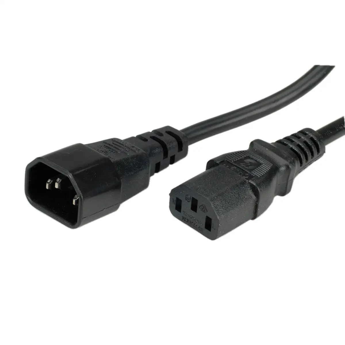Produktfoto 1 von Roline Netzkabel, A IEC C14, B IEC C13, 1 m, 250 V