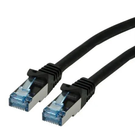 Produktfoto 1 von Roline Cat6a Cat6a Ethernet-Kabel, 1.5 m, Schwarz S/FTP Geschirmt, Raucharm halogenfrei