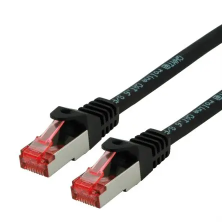 Produktfoto 1 von Roline Cat6 Cat6a Ethernet-Kabel, 1.5 m, Schwarz S/FTP Geschirmt, Raucharm halogenfrei