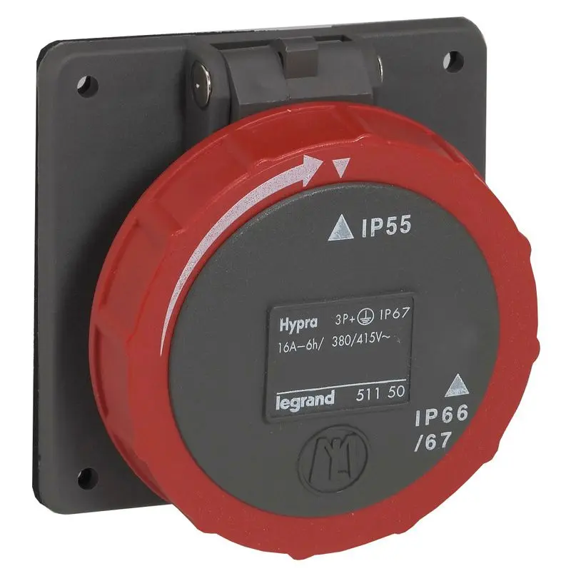 Produktfoto 1 von Legrand Hypra Steckdose Buchse Rot 3P + N + E, 415 V / 16A IP 67