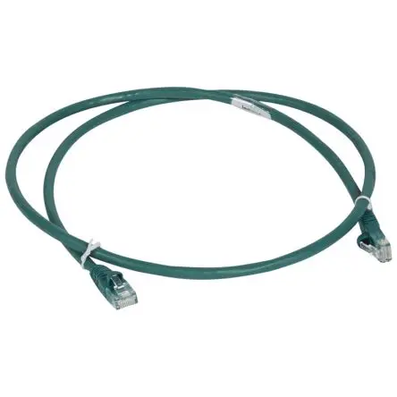 Produktfoto 1 von Legrand Kat. 6 Ethernet-Kabel, 2 m, Grün U/UTP, A RJ45, B RJ45, Raucharm halogenfrei, Polyvinylchlorid