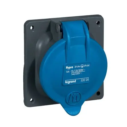 Produktfoto 1 von Legrand HYPRA Buchse Blau 3P+N+PE, 250V IP44 16A