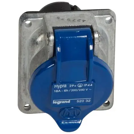 Produktfoto 1 von Legrand HYPRA Buchse Blau 2P+PE, 250V, Oberfläche IP44 16A