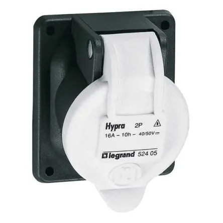 Produktfoto 1 von Legrand HYPRA Leistungssteckverbinder Weiß 2P, 50V IP44 16A