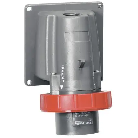 Produktfoto 1 von Legrand HYPRA Leistungssteckverbinder Rot 3P+PE, 440V IP67 32A