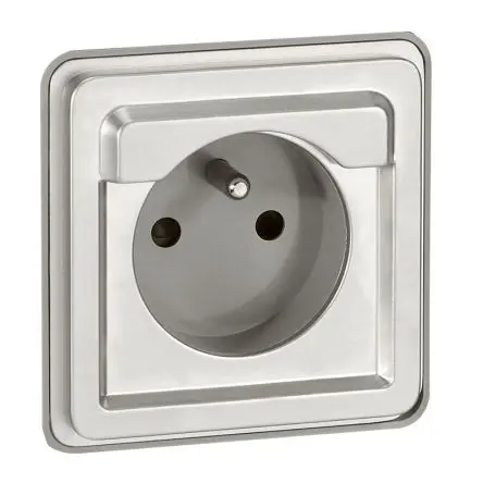 Produktfoto 1 von Legrand Soliroc Buchse Silber 2P+PE, 250V IP20 16A