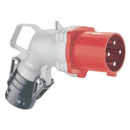 Produktfoto 1 von Legrand HYPRA Leistungssteckverbinder Rot 3P+PE, 415V Abgewinkelt IP44 63A