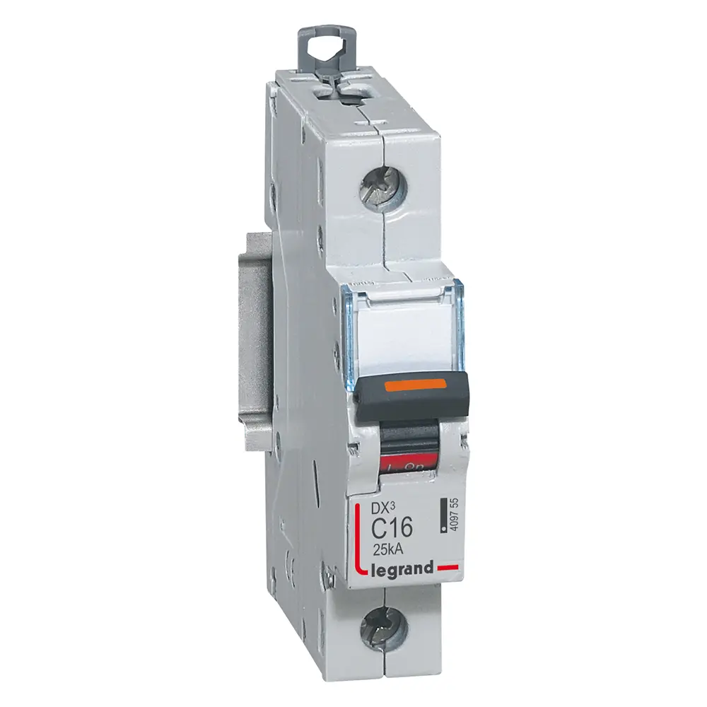 Produktfoto 1 von Legrand DX3 - 25 kA Schutzschalter Typ C, Pol 1-polig 16 A 230 V ac, Abschaltvermögen 25 kA DX3 400 V dc