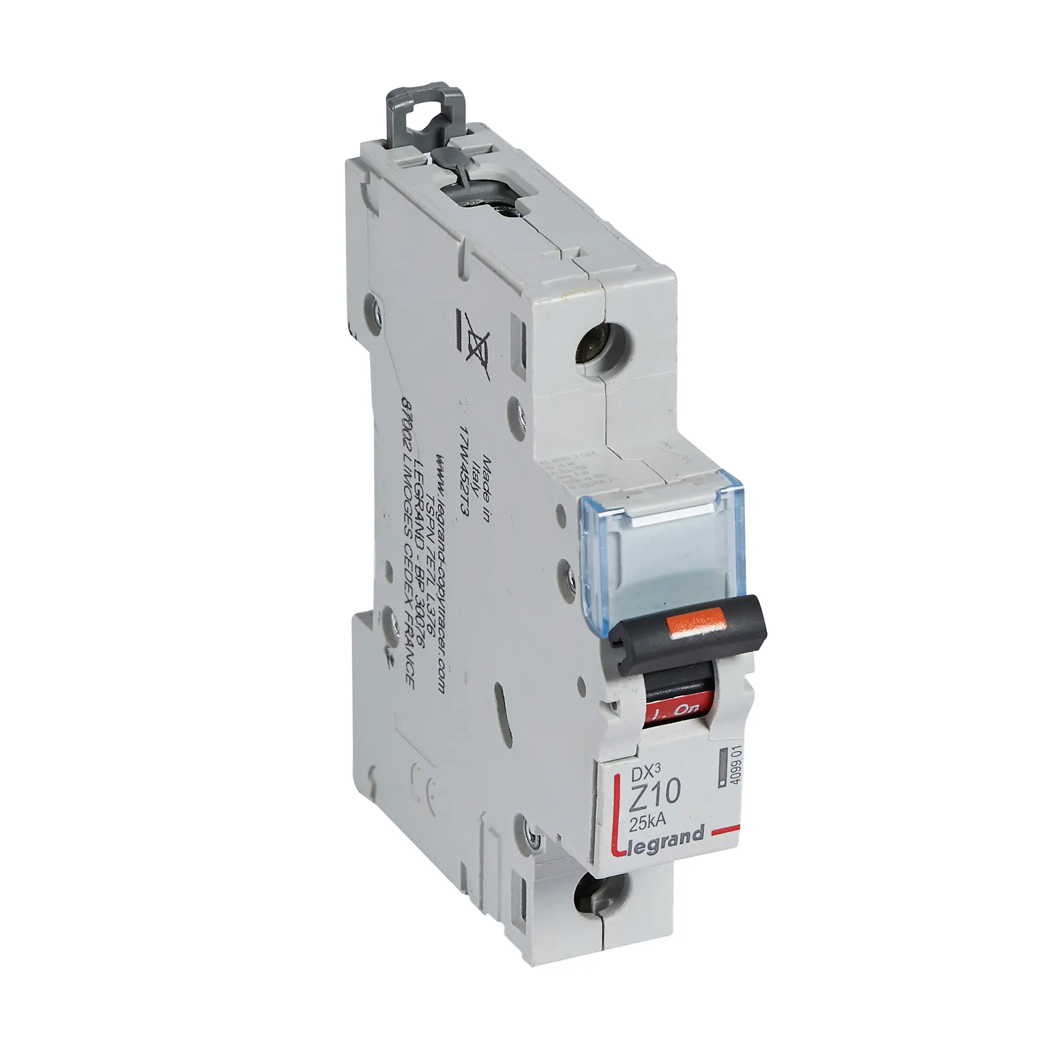 Produktfoto 1 von Legrand DX3 Schutzschalter Typ Z, Pol 1-polig 10 A 230 V ac, Abschaltvermögen 25 kA DX3 400 V dc