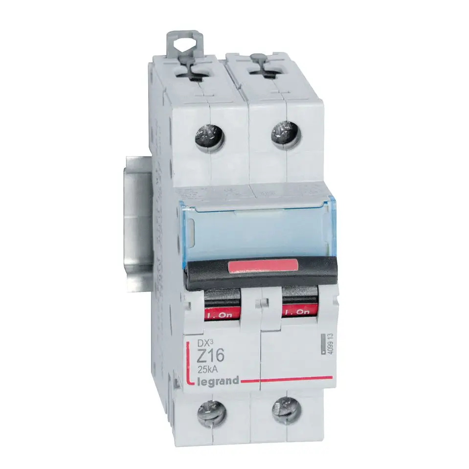 Produktfoto 1 von Legrand DX3 Schutzschalter Typ Z, Pol 2-polig 16 A 400 V ac, Abschaltvermögen 25 kA DX3 400 V dc