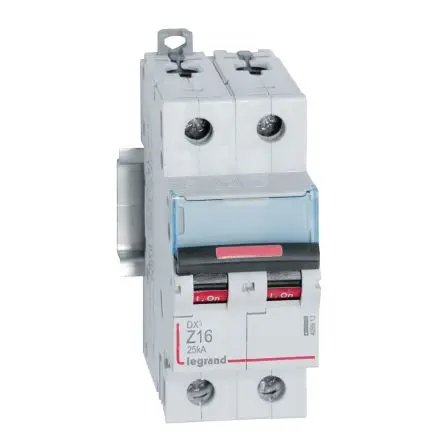 Produktfoto 1 von Legrand DX3 Schutzschalter Typ Z, Pol 2-polig 16A 400V ac, Abschaltvermögen 25 kA DX3 400 V dc