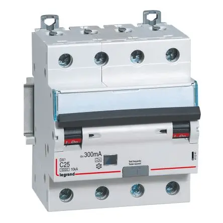 Produktfoto 1 von Legrand Schutzschalter Typ A, Pol 4-polig 25A 400V ac, Abschaltvermögen 6 kA 400 V dc