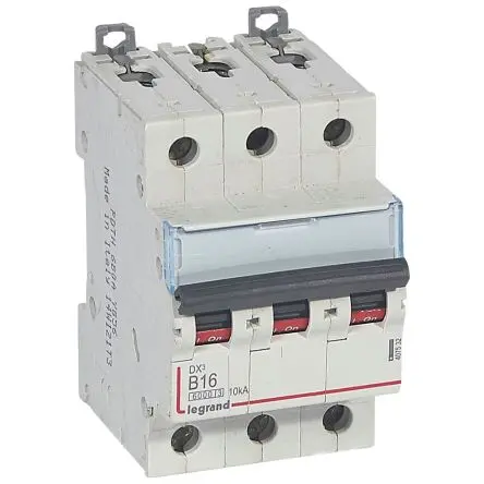 Produktfoto 1 von Legrand DX3 Schutzschalter Typ B, Pol 3-polig 16A 400V ac, Abschaltvermögen 10 kA DX3 400 V dc