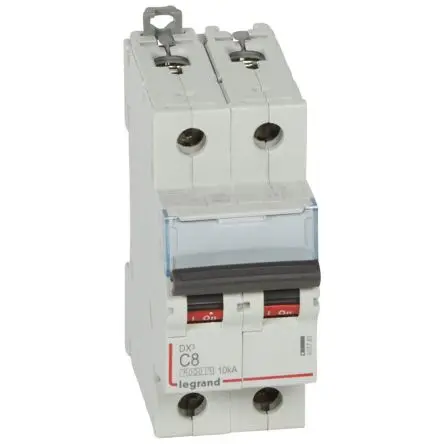 Produktfoto 1 von Legrand DX3 Schutzschalter Typ C, Pol 2-polig 8A 400V ac, Abschaltvermögen 10 kA DX3 400 V dc