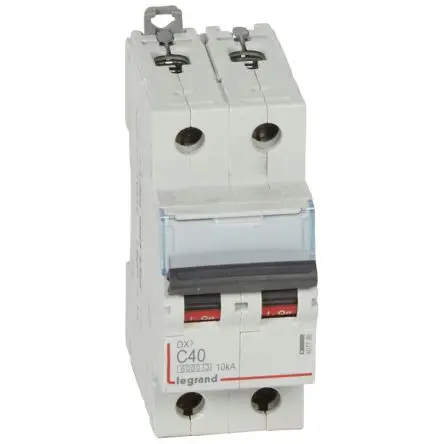 Produktfoto 1 von Legrand DX3 Schutzschalter Typ C, Pol 2-polig 40A 400V ac, Abschaltvermögen 10 kA DX3 400 V dc