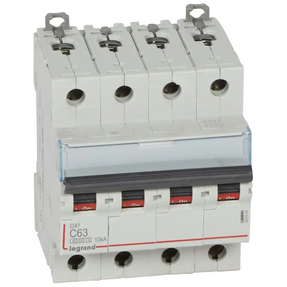 Produktfoto 1 von Legrand DX3 Schutzschalter Typ C, Pol 4-polig 63 A 400 V ac, Abschaltvermögen 10 kA DX3 400 V dc