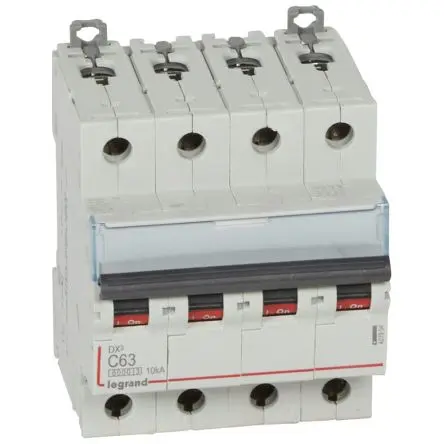 Produktfoto 1 von Legrand DX3 Schutzschalter Typ C, Pol 4-polig 63A 400V ac, Abschaltvermögen 10 kA DX3 400 V dc