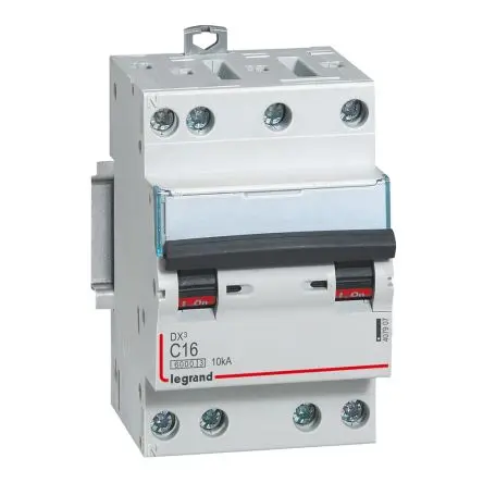Produktfoto 1 von Legrand DX3 Schutzschalter Typ C, Pol 4-polig 16A 400V ac, Abschaltvermögen 10 kA DX3 400 V dc
