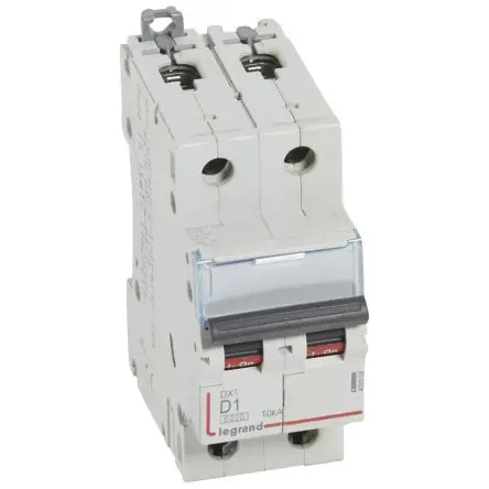 Produktfoto 1 von Legrand DX3 Schutzschalter Typ D, Pol 2-polig 1A 400V ac, Abschaltvermögen 10 kA DX3 400 V dc