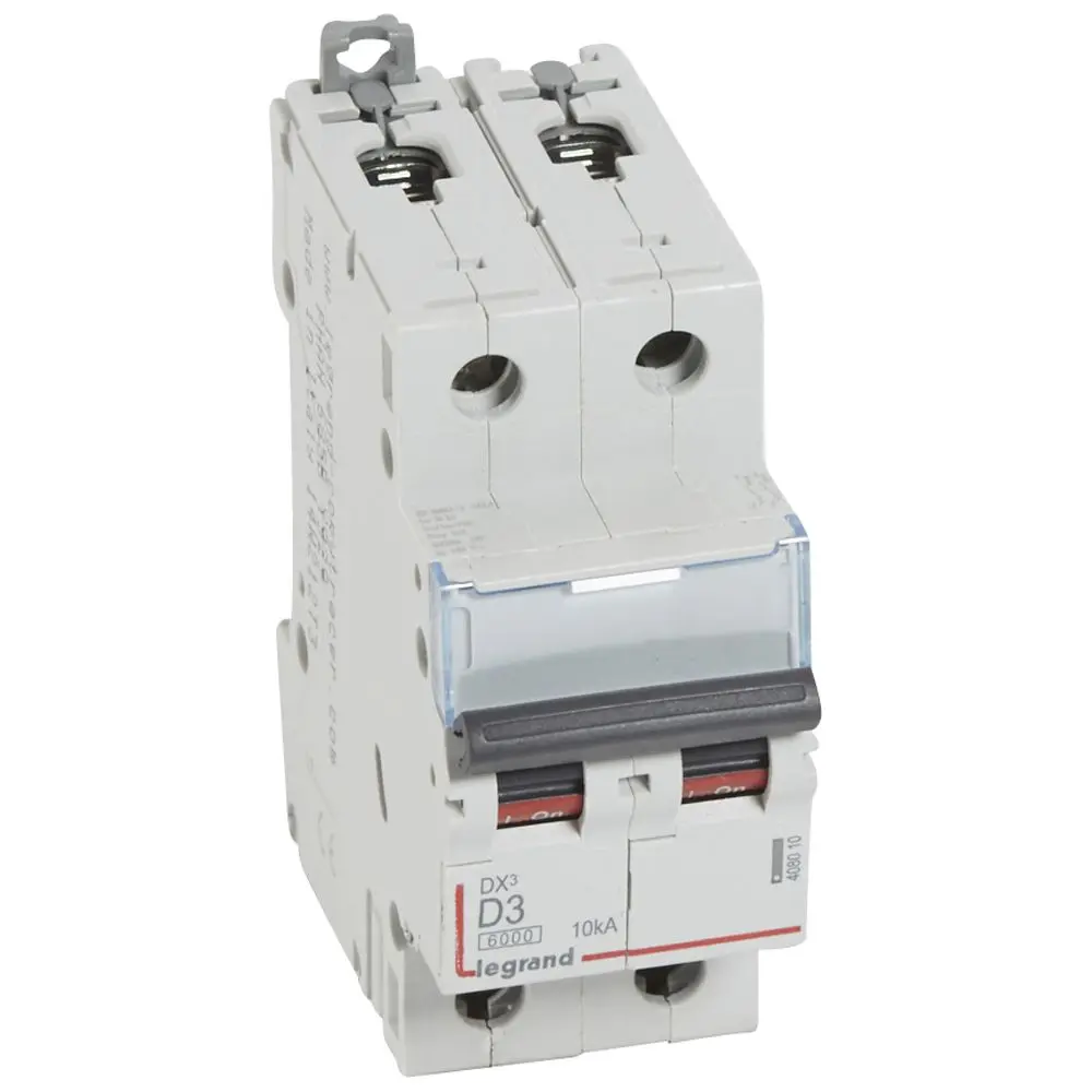 Produktfoto 1 von Legrand DX3 Schutzschalter Typ D, Pol 2-polig 3 A 400 V ac, Abschaltvermögen 10 kA DX3 400 V dc