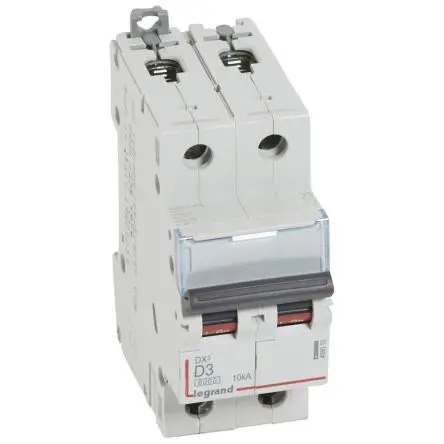 Produktfoto 1 von Legrand DX3 Schutzschalter Typ D, Pol 2-polig 3A 400V ac, Abschaltvermögen 10 kA DX3 400 V dc