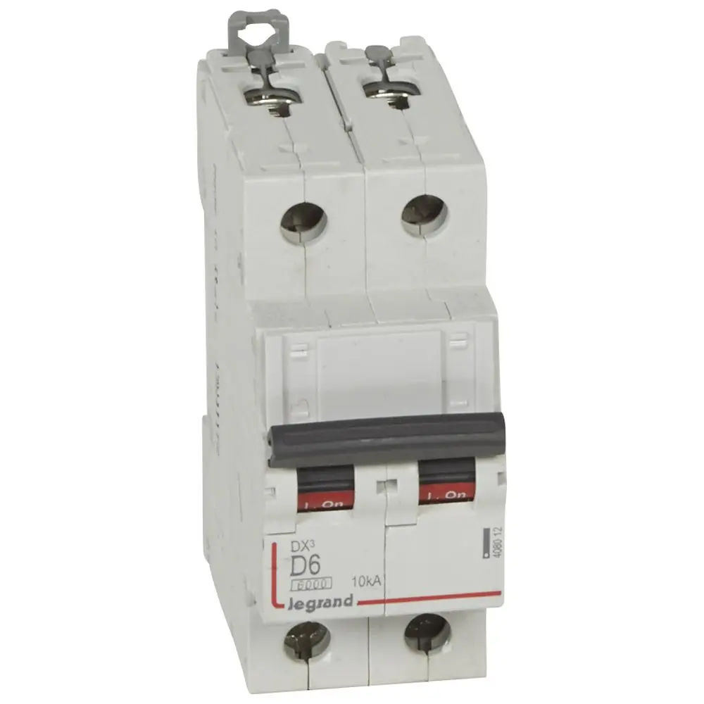 Produktfoto 1 von Legrand DX3 Schutzschalter Typ D, Pol 2-polig 6 A 400 V ac, Abschaltvermögen 10 kA DX3 400 V dc