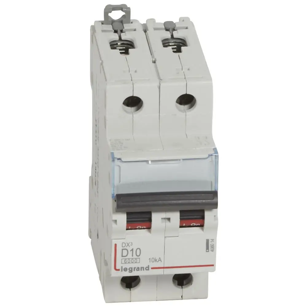 Produktfoto 1 von Legrand Schutzschalter Typ D, Pol 2-polig 10 A 400 V ac, Abschaltvermögen 10 kA 400 V dc