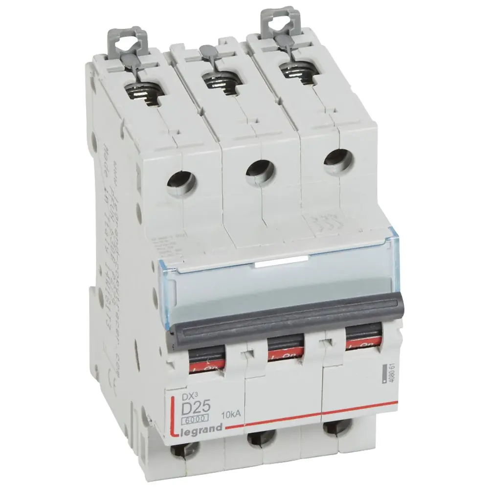 Produktfoto 1 von Legrand DX3 Schutzschalter Typ D, Pol 3-polig 25 A 400 V ac, Abschaltvermögen 10 kA DX3 400 V dc