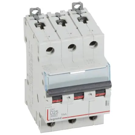 Produktfoto 1 von Legrand DX3 Schutzschalter Typ D, Pol 3-polig 25A 400V ac, Abschaltvermögen 10 kA DX3 400 V dc