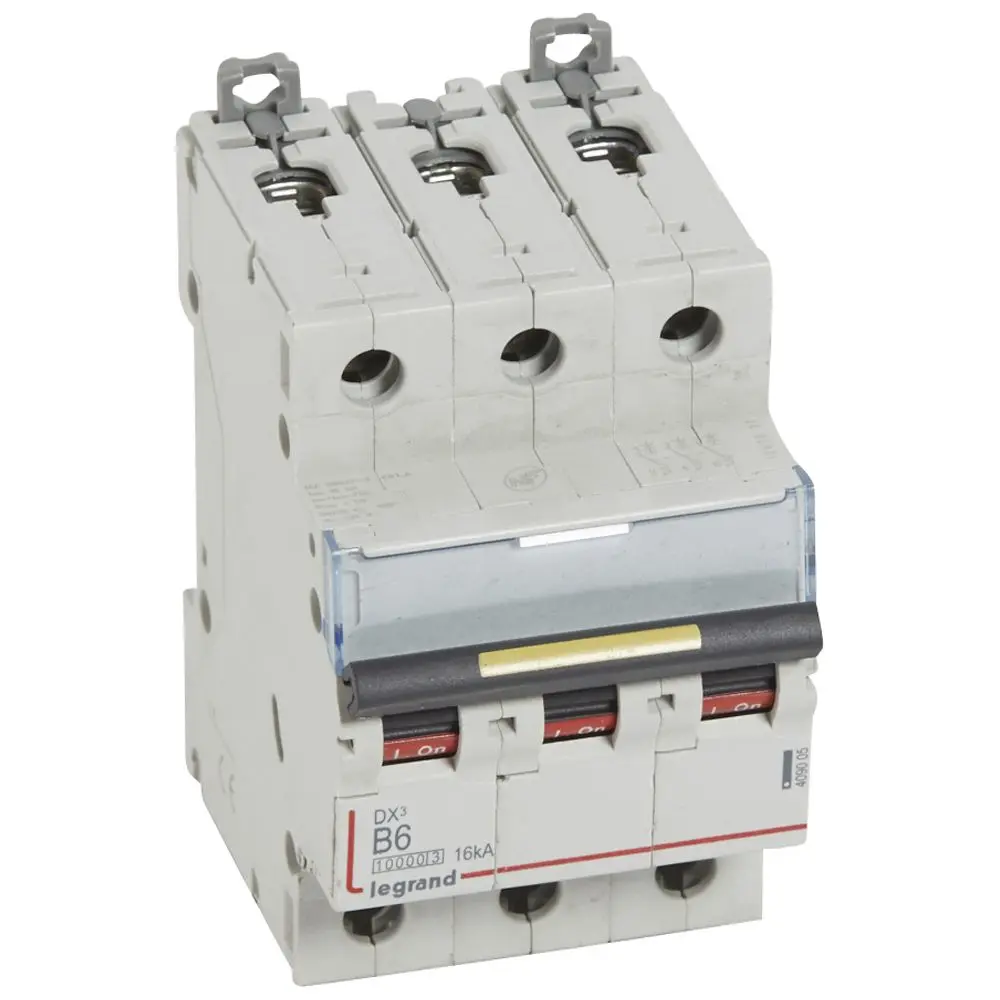 Produktfoto 1 von Legrand DX3 Schutzschalter Typ B, Pol 3-polig 6 A 400 V ac, Abschaltvermögen 6 kA DX3 400 V dc
