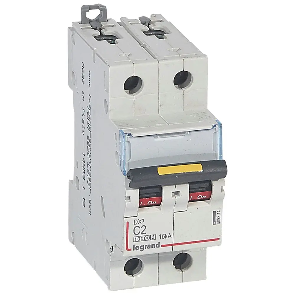 Produktfoto 1 von Legrand DX3 Schutzschalter Typ C, Pol 2-polig 2 A 400 V ac, Abschaltvermögen 6 kA DX3 400 V dc